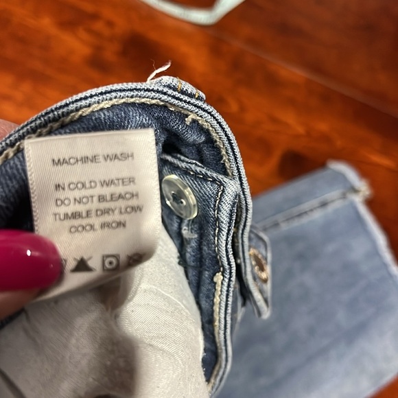 Judy Blue Womens Dad Jeans 13/31 Med Wash Frayed Hem Straight Leg Relaxed Fit - Picture 14 of 15